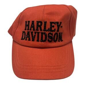 Harley-Davidson Orange Rhinestone Logo Cap